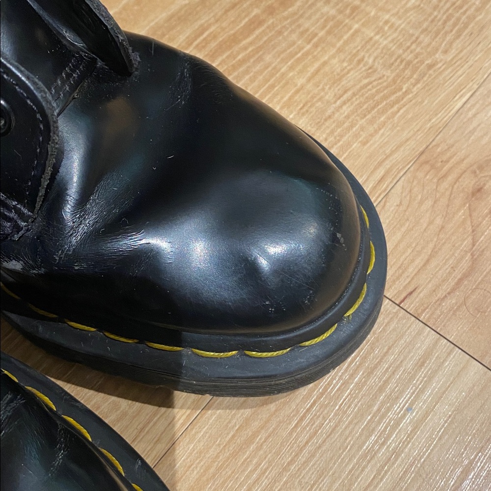 Doc Martens Black Leather Lace-Up Boots - Picture 3 of 11
